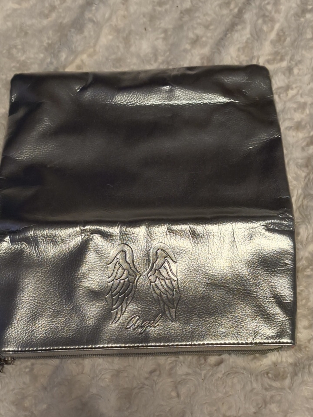Victoria's Secret Silver Angel Embossed Clutch